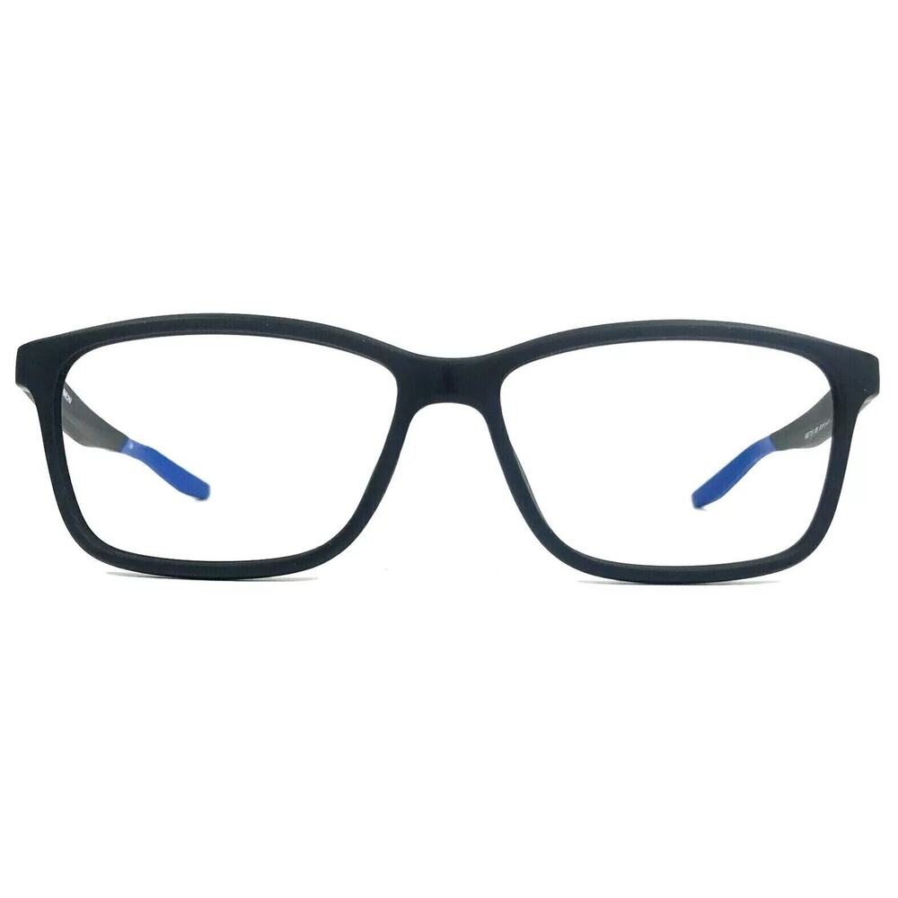 NIKE 7118 008 MATTE BLACK RACER BLUE WRAP EYEGLASSES FRAME 55-14-140